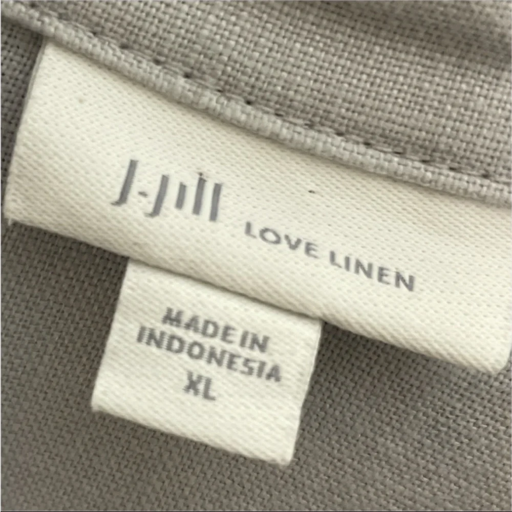 J.Jill Love Linen XL 100% Linen Button Front Shacket Oversized Gray Lagenlook - Picture 2 of 5